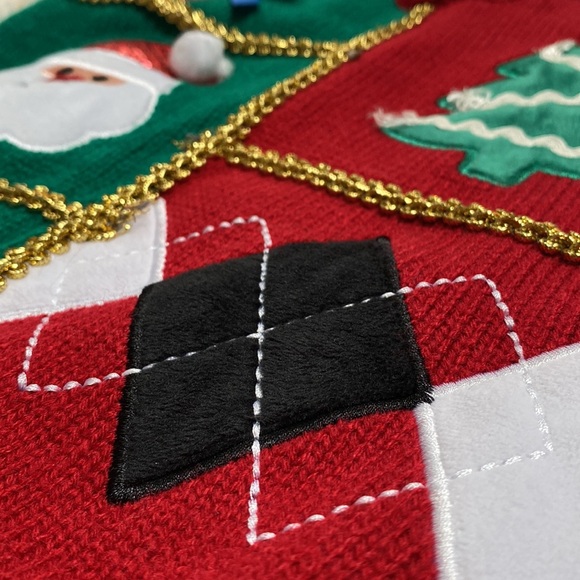 Time for Joy Dog Christmas Sweater 💗 Red Green & Ivory - Picture 7 of 13